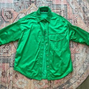 Bottega green color Zara satin shirt